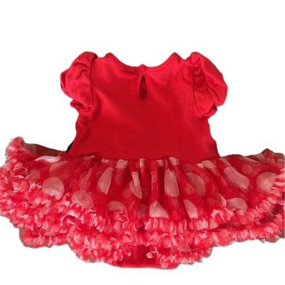 Disney Minnie Mouse Costume Bodysuit for Baby Red Infant Girls Size 12-18 - Picture 2 of 7